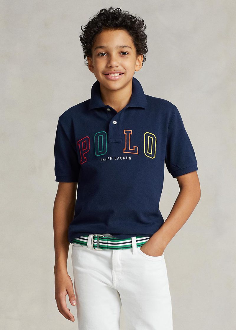 Poleras Polo Ralph Lauren Niño 6-14 Años Logo Cotton Mesh Chile Azul Marino OJZKC-9406